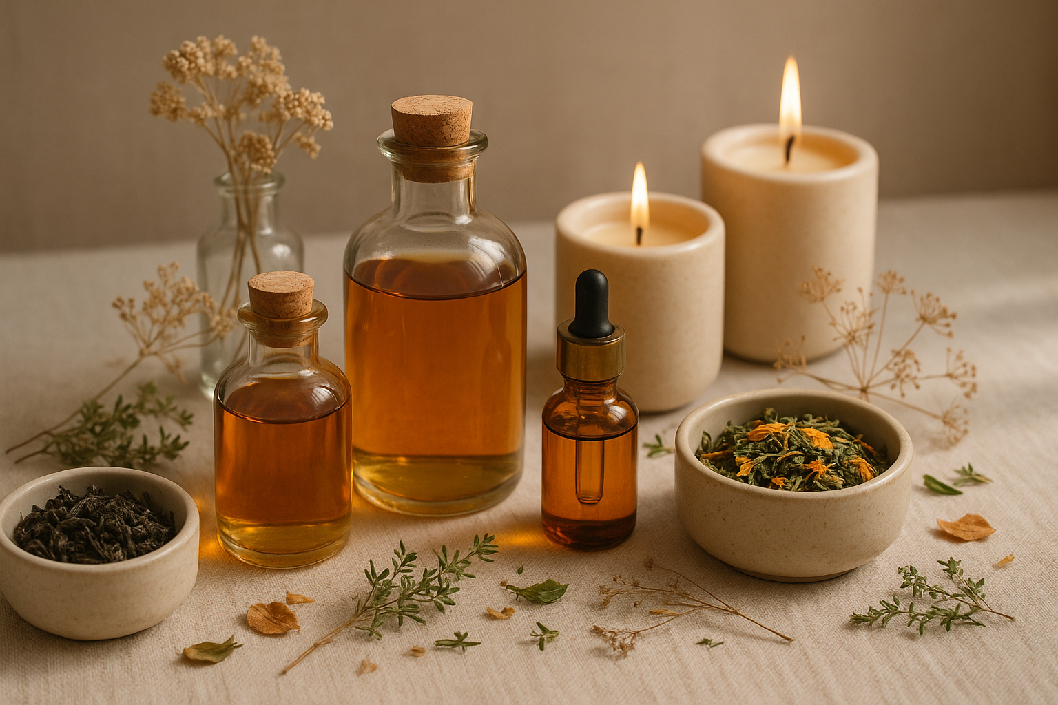 Essências aromáticas, Chás, velas